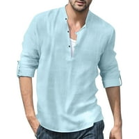 Muški ležerni čvrsti majica majice majice bluze dugih rukava.