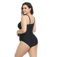 Bikini Setovi za žene konzervativni Ženski kupaći kostim Plus size, jednobojni kupaći kostim s pravim kutom u