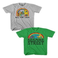 Majica s uzorkom za dječake Sesame Street, 2 pakiranja, veličine 4-18
