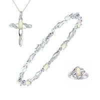 *RYLOS dizajner Infinity Wave koji odgovara nakitu set Opal & Diamond narukvica i prsten s odgovarajućom ogrlicom
