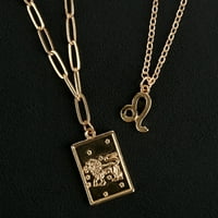 Paket zlatnih ogrlica za žene i djevojke horoskopskog znaka Lava, kopča jastoga, pakiranje, 38357