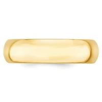 Najfiniji remen od žutog zlata od 14 karata standardnog udobnog prianjanja, veličine 13,5