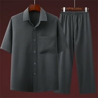Muški setovi ležerno slovo tiskani okrugli vrat pulover majica kratkih rukava kratke hlače s kratkim hlačama odijelo