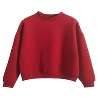 Grianlook Ladies Twisheirt majica od solidne boje majica posada za vrat pulover žene vrećasti vrhovi casual dugi
