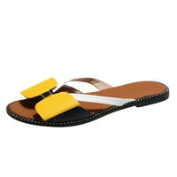 Gomelly ženski tobogani plaža ravna sandala sandala sandala casual papuče ljetne zatvorene vanjske žute 9