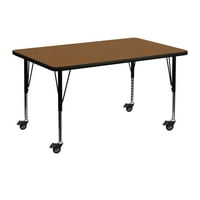 $ 30 $ 48 $ pravokutni radni stol od hrastovine s laminatom $ - kratke noge podesive po visini