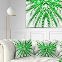 Dizajnirati blistavi zeleni fraktalni cvijet u bijelom - Abstraktni jastuk za bacanje - 18x18