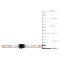 Carat T.W. Crno -bijeli dijamant 10kt ružičasto zlato obećanje prstena
