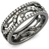 Carat T.W. Bijeli dijamantni tamni rodij srebrni prsten