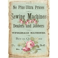 Oglasna ploča za vintage šivanje tkanina