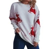 Ženski pulover za žene, džemper s okruglim vratom i dugim rukavima, Božićni džemper, modni džemper za žene