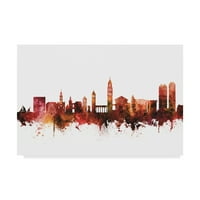 Zaštitni znak likovne umjetnosti CityScape Canvas Art 'Split Hrvatske Skyline Red' od Michaela Tompsetta