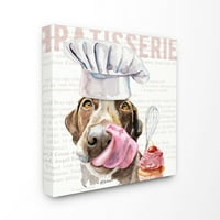 Stupell Industries Chocolate Labrador Dog Kitchen Pekara za kućne ljubimce akvarel Slikanje platna zidna umjetnost,