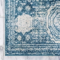 Jedinstveni tepih od 2 ' 8 '8 tirkizne Bjelokosti s otrcanim Šik obrubom savršen za kupaonicu, hodnik, blatobran,