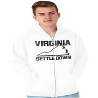 Virginia Smjestite State Map Shape Zabavna majica sa zip Muška ženska Brisco Brands 2X