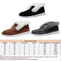 Ženske čizme u A-listi, zimske tople čizme za gležnjeve s pliš podstavom, široke ravne cipele, siva, 10 USD