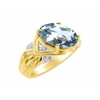 *Rylos jednostavno elegantan prekrasan akvamarinski i dijamantni prsten - ožujak rođeni kamen*