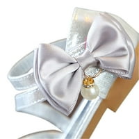 Djevojke sandale Glittler Bow haljina cipele princeza Crystal Niske potpetice Party Wedding Cvjetne djevojke cipele