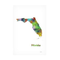 Marlene Watson 'Florida State Map 1' platno umjetnost