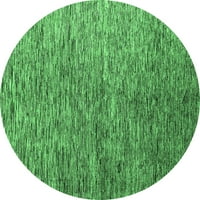 Moderni tepisi za sobe okruglog oblika u apstraktnom uzorku smaragdno zelene boje, Okrugli 7 inča