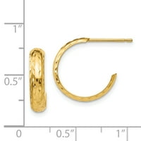 Naušnice s obručem od žutog zlata u obliku dijamanta u obliku dijamanta u obliku karata