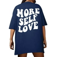 Majice za žene, labava majica s printom slogana, majica bez ramena, grafička bluza, majice za žene