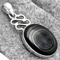 Srebrna kruna za odrasle žene, psilomelan-crni malahit, srebrni privjesak za odrasle žene, 90941