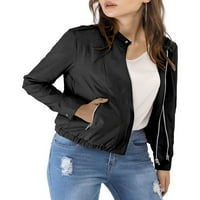 Jedinstveni prijedlozi Ženska ležerna lagana Moto jakna s patentnim zatvaračem dugih rukava
