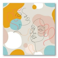 Dizajnerska umjetnost minimalni portret ženskog lica nacrtan u jednoj liniji od A moderni zidni otisak na platnu