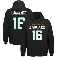 Mladi Trevor Lawrence Black Jacksonville Jaguars Mainliner Ime igrača i broj pulover Hoodie