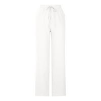 Muške Casual hlače-modne casual hlače, široke pamučne hlače s džepovima, hlače u bijeloj boji