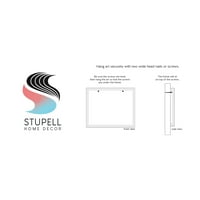 Stupell Industries Zakrivljene pruge uzorak Botanički dizajn Grafička umjetnost siva uokvirena umjetnička print