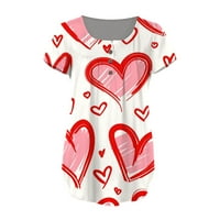 Majice za Valentinovo za žene, slatke majice s ljubavnim srcima, majice, poklon za nju, nabrana tekuća tunika,