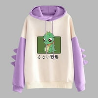 Popust Žene casual Hoodie dinosaur kawaii pulover jesen zima slatka dukserica s kapuljačom za tinejdžerke lagane