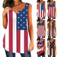 TEJIOJIO USA TENK TOP za žene - smiješne patriotske američke ženske tenkovske majice za 4. srpnja i ljetno odobrenje