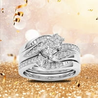 Prstenovi za žene srebrni zlatni prstenovi obećanja nježni dizajn set čvorova Modni dijamantni prsten lagani prsten