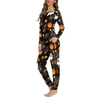 Pidžama s paukovim mrežama i duhovima za Noć vještica za žene, pamučni Set, pidžama za žene Plus veličine, udobne