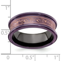 Crni prsten u boji anodiziranog bakra s konkavnom površinom