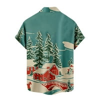 Košulje Corashan, muške košulje, muški božićni stil tiskani kratki rukavi labavi gumb ležerna košulja košulja