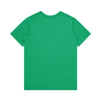 Ženski vrhovi ženski modni ležerni bejzbol Majčin dan tiskani okrugli vrat kratki rukavi gornji bluza zelena