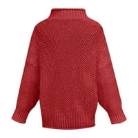Ženski pleteni puloveri džemperi majice dugih rukava džemper za žene opušteni ležerni jednobojni vrhovi okruglog