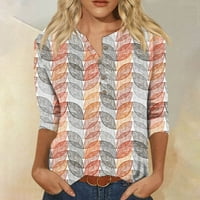 Najbolji izbor za Casual Chic: Nova majica s izrezom u obliku slova U I rukavima s printom na kopčanje, pripijeni
