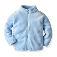 + Zimska flanelska jakna za dječake i djevojčice, kaput od flisa s patentnim zatvaračem, dječja topla gornja odjeća