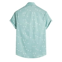 Muške košulje s ovratnikom s ovratnikom Havaji, široka bluza kratkih rukava, polo majice za muškarce, zelena 2