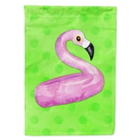 Flamingo, plutajuća zelena zastava s točkicama, platno, veličina kuće velika, višebojna