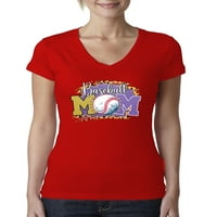 Sportska Ženska majica s izrezom u obliku slova M. A., crvena, A. A.