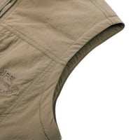 Bijela kožna jakna U donjem rublju-vanjski prsluk za slobodno vrijeme lagani prsluk s patentnim zatvaračem s puno