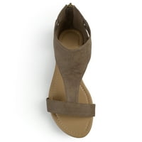 Ženske metalne detalje ravne fau kožne sandale