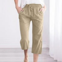 Ženske hlače široke Ležerne jednobojne rastezljive široke hlače ravnog kroja s džepom s patentnim zatvaračem
