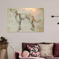 Wynwood Studio životinje zidne umjetničko platno ispisuje 'galgo' psi i štenad - zlato, smeđa